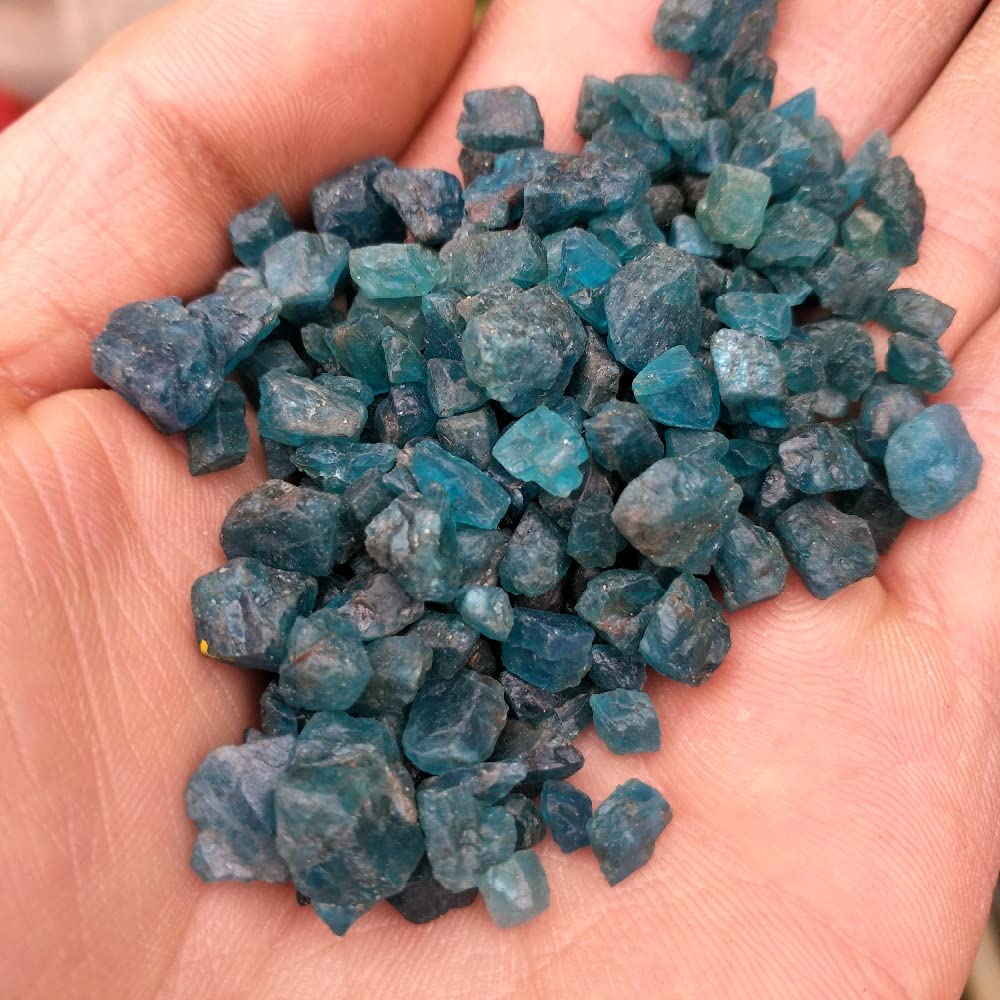 Cristal Natural Áspero Azul Natural Apatita Piedras Ásperas Cristal Grava Espécimen Boda Decoración Acuario (Tamaño : 1000g) Inicio Colecciones (Size : 500g)