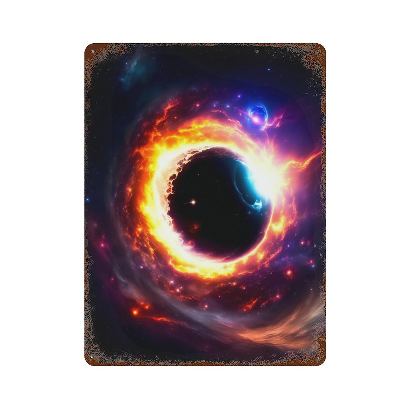 Rust Effect Cosmic Fusion Vintage Rust Metal Sign 15.7"x11.8", Vintage Wall Decor for Garage, Bar And Workshop Decor