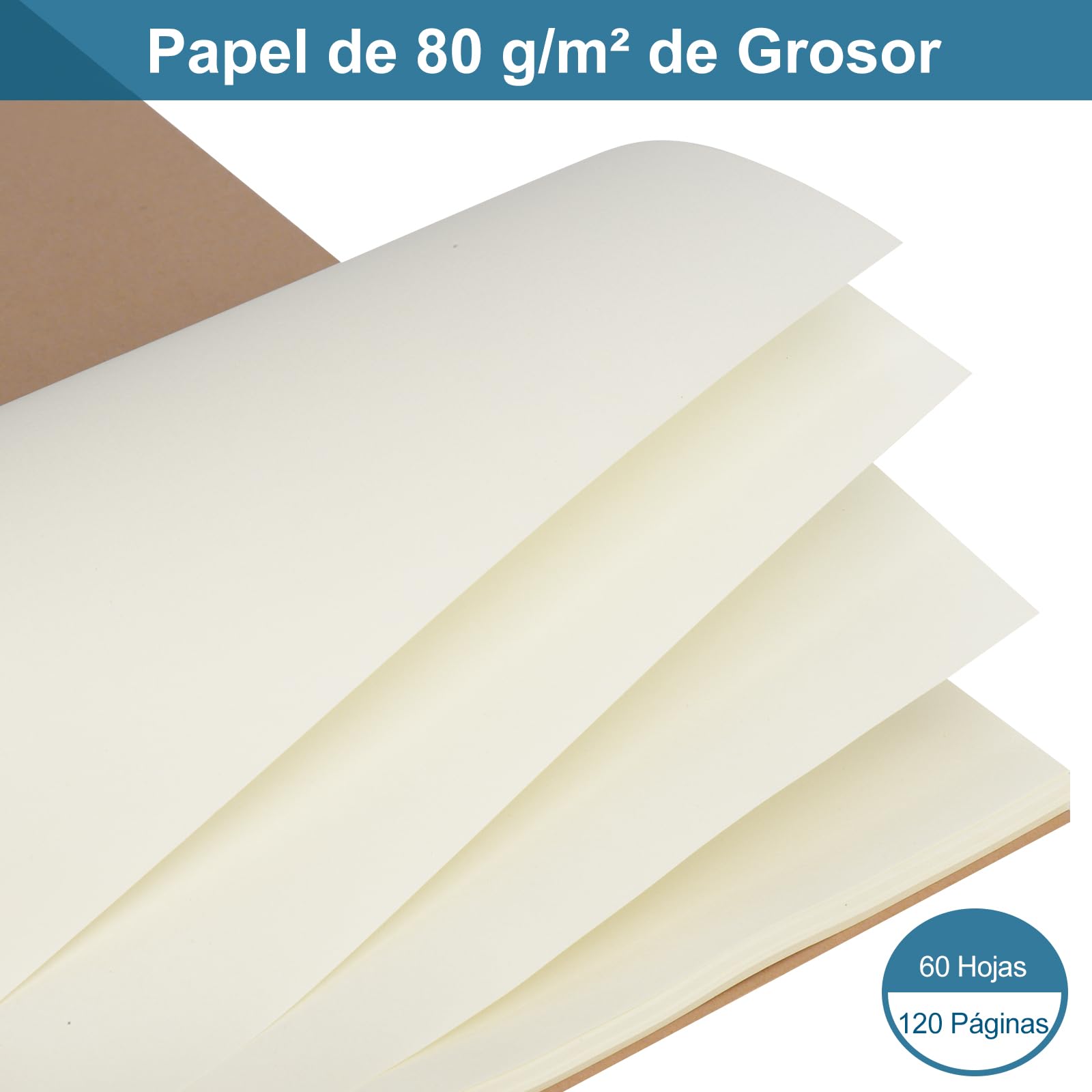 ZCZN Cuaderno A5 Hojas Blancas Libretas 12 Pack Cuaderno Espiral de Diarios con Cubierta de Kraft, 60 hojas/120 Páginas para Viajar Dibujo Escribir