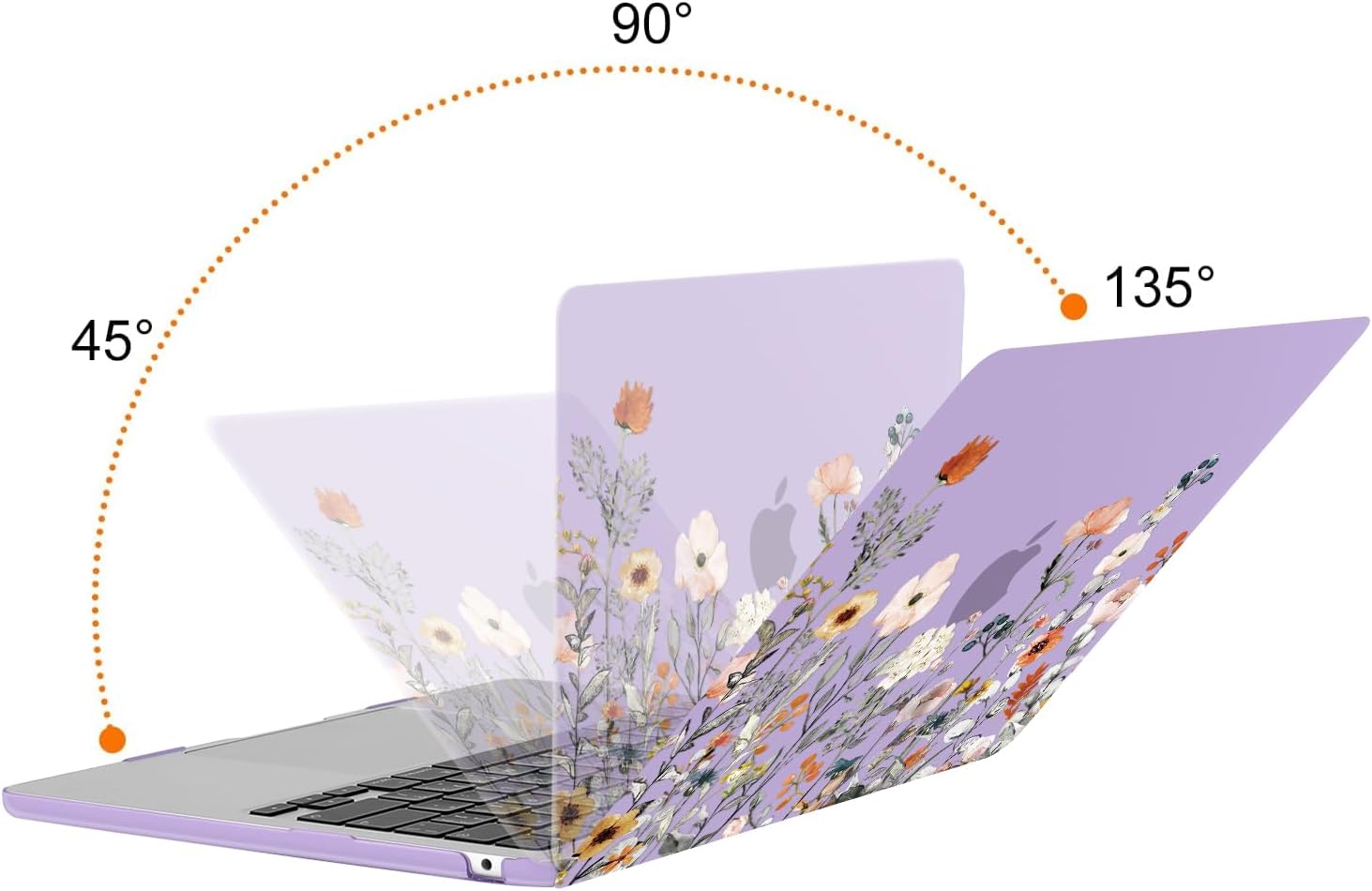 MOSISO Compatible with MacBook Air 13 inch Case 2026-2022 M4 A3240 M3 A3113 M2 A2681, Plastic Garden Flowers Hard Shell&Keyboard Cover&Screen Film Compatible with MacBook Air 13.6 inch, Purple - Image 3