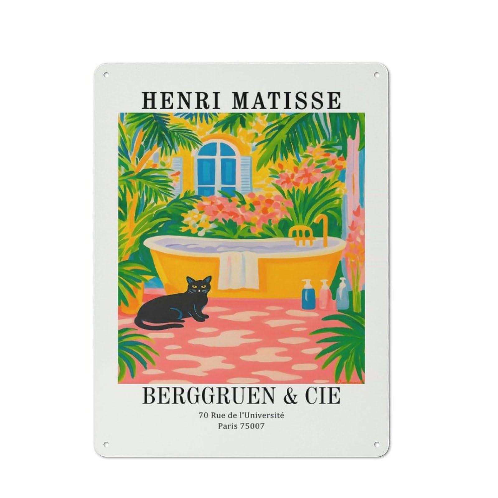 Junmoney Style-4 Vintage Tin Sign 40X30cm With Henri Matisse Exhibition (2) For Studio Or Craft Room, A Decorative Christmas Gift For Creative-Space Collectors