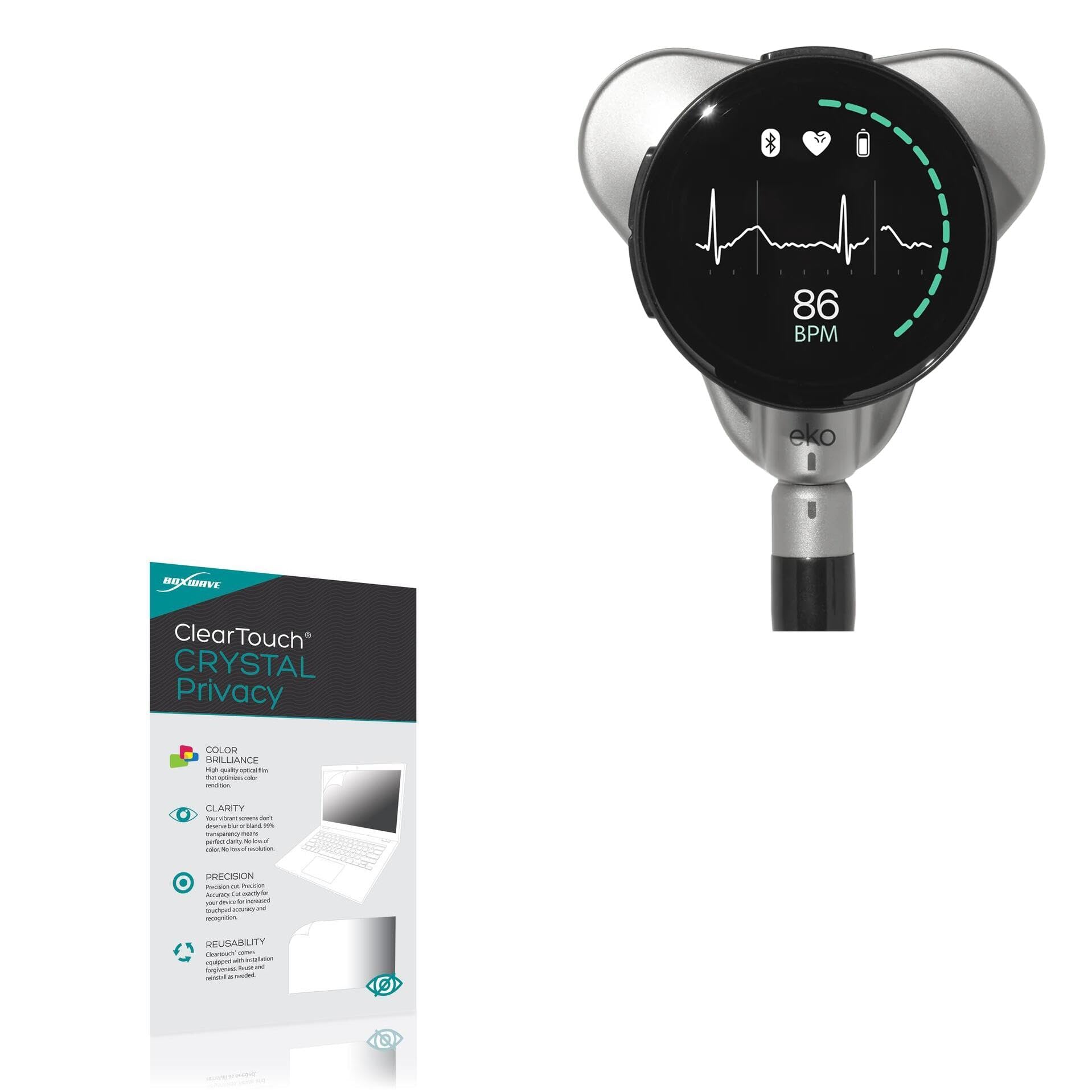 BoxWaveScreen Protector Compatible with EKO CORE 500 - ClearTouch Crystal Privacy (2-Pack), Privacy Screen Protector Flexible Film Clear