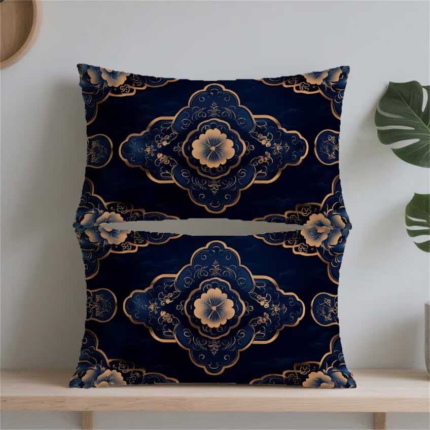 Housse coussin exterieur 40x70 rectangulaire imperméable lin rétro - 2