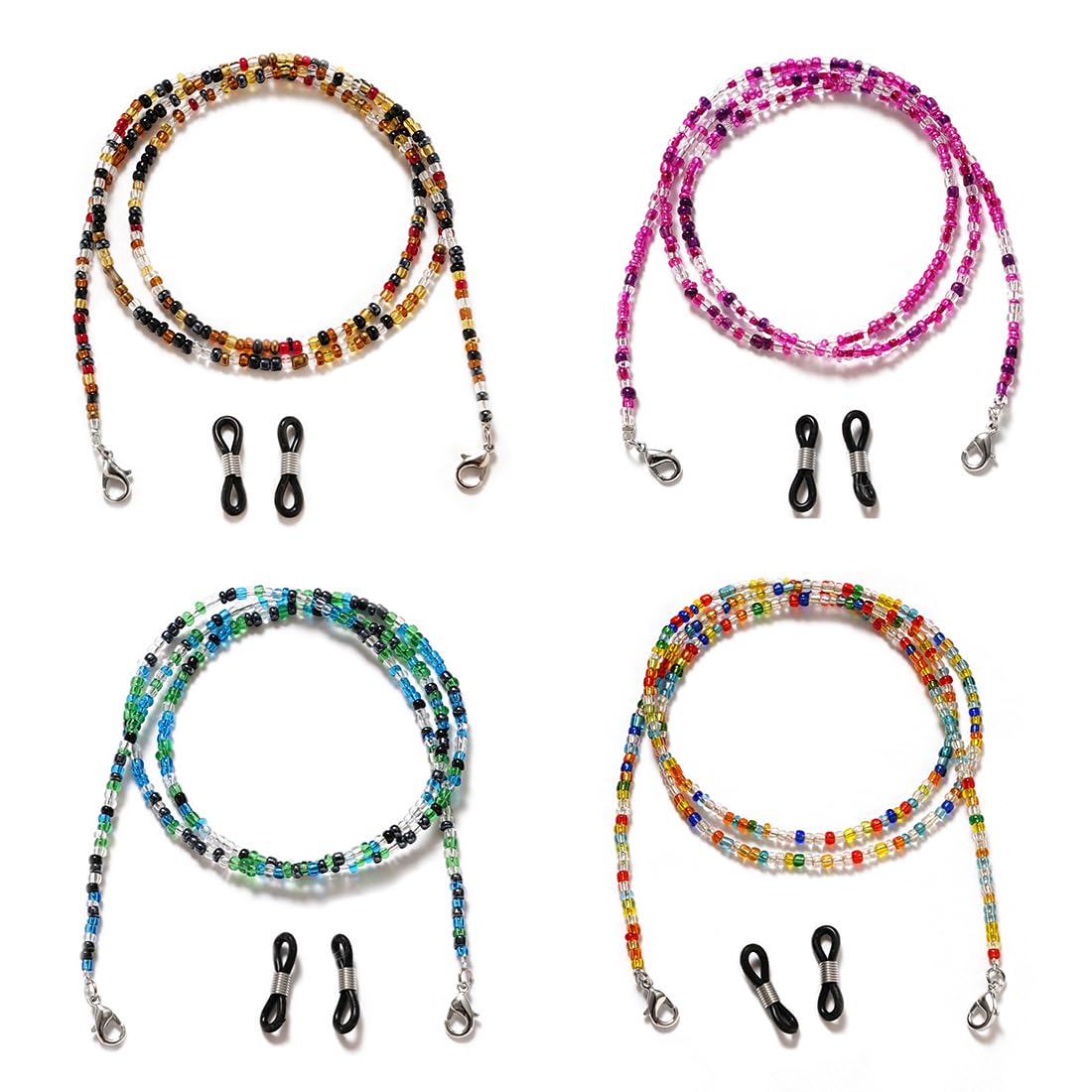 ZMREN 4 Piezas Cadenas de Anteojos Gafas Cadena, Cadena Gafas Cuerda Gafas Ajustable para Mujer