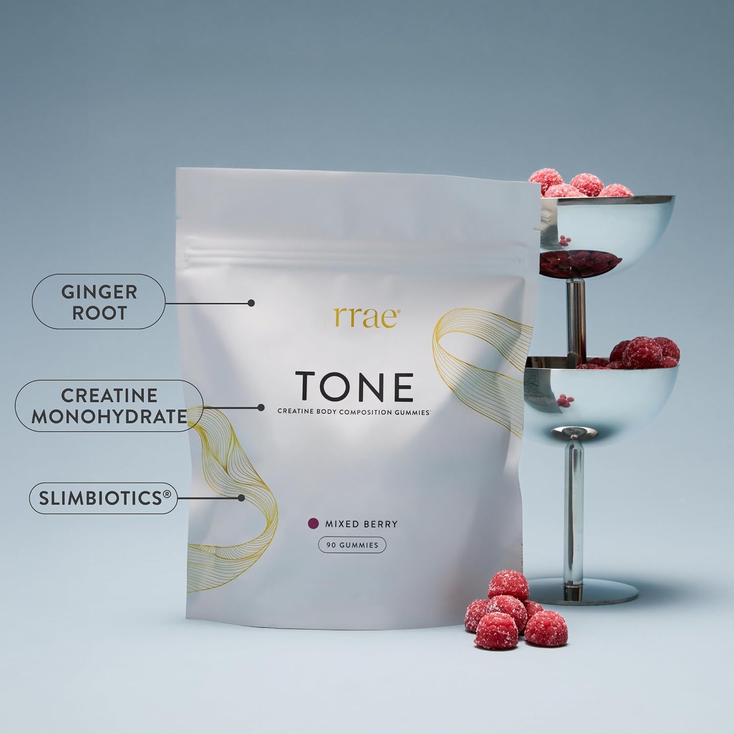 Duo Set di supporto metabolico Caramelle gommose alla creatina e capsule alle erbe per la digestione Energia Muscolo magro Benessere Bacche miste 90 pezzi