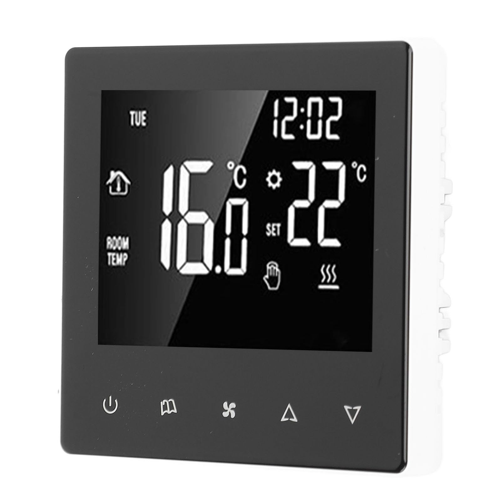 Marhynchus Termostato Digitale per Aria Condizionata e Riscaldamento, Pannello di Controllo ABS per PC con Display LCD e Funzione di Ventilazione, Impostazione della Temperatura da 5 a 35°C per
