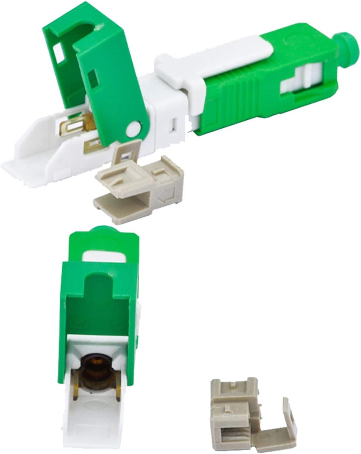 Fiber Optic Converter Adapter 100PCS SC Fiber Quick Connector SC FTTH Fiber Quick Connector SC Connector Converter