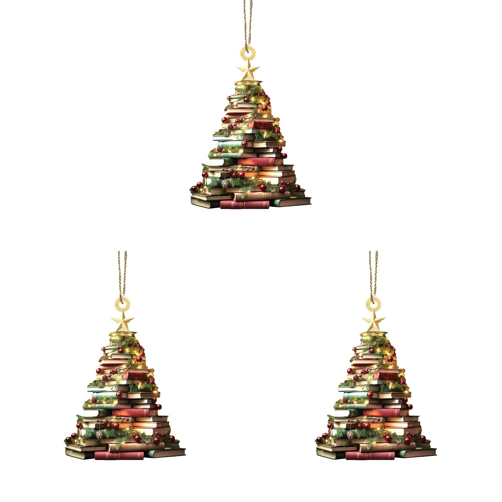 Feelcrag Christmas Hanging Ornament,Tree Ornaments Christmas Bookshelf Decor Ornaments Christmas Decorations Hanging Decor For Christmas Tree Book Christmas Tree Decoration Gift Ideas