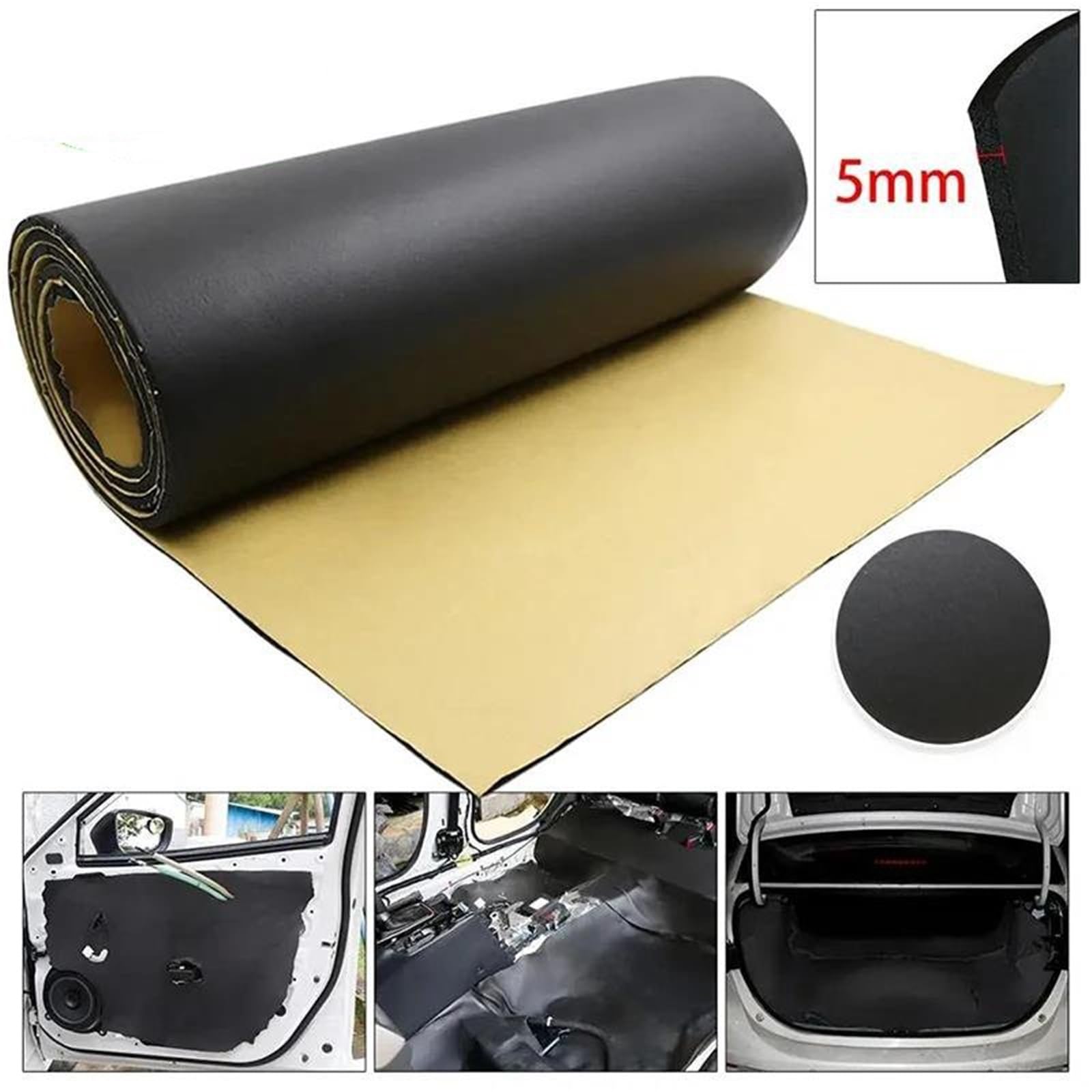 Aislamiento automóviles Espuma Aislante Insonorizada De Algodón De 5 Mm De Grosor Para Coche Absorción De Sonido Capó Techo Guardabarros almohadilla de aislamiento