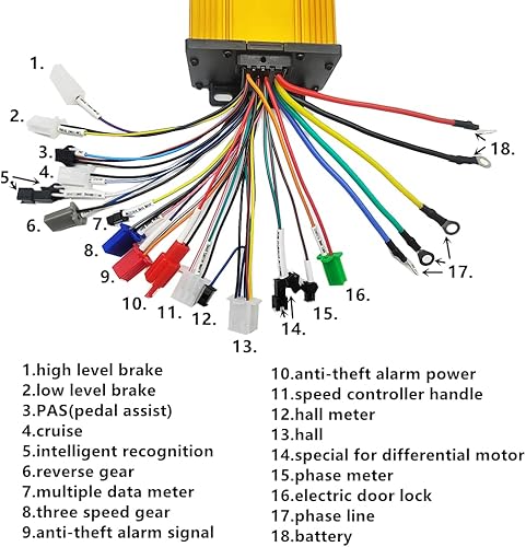 Miniatura 4 de Bicicleta eléctrica Scooter sin escobillas controlador 36V 48V 60V 72V 26-33A 500W-800W onda sinusoidal