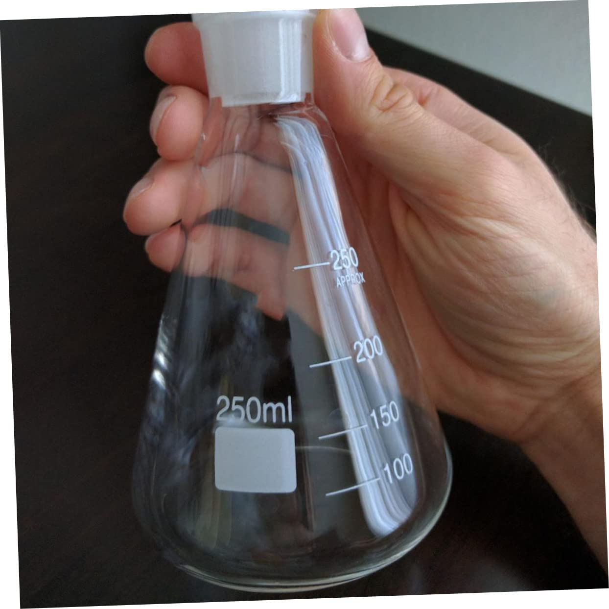 POPETPOP Matraces Erlenmeyer 3 Unids Vidrio Erlenmeyer Frasco Conjunto con Tapón de Goma Escalas Precisas para Experimentos de Laboratorio Estudios de Ciencias de La Química Etc.