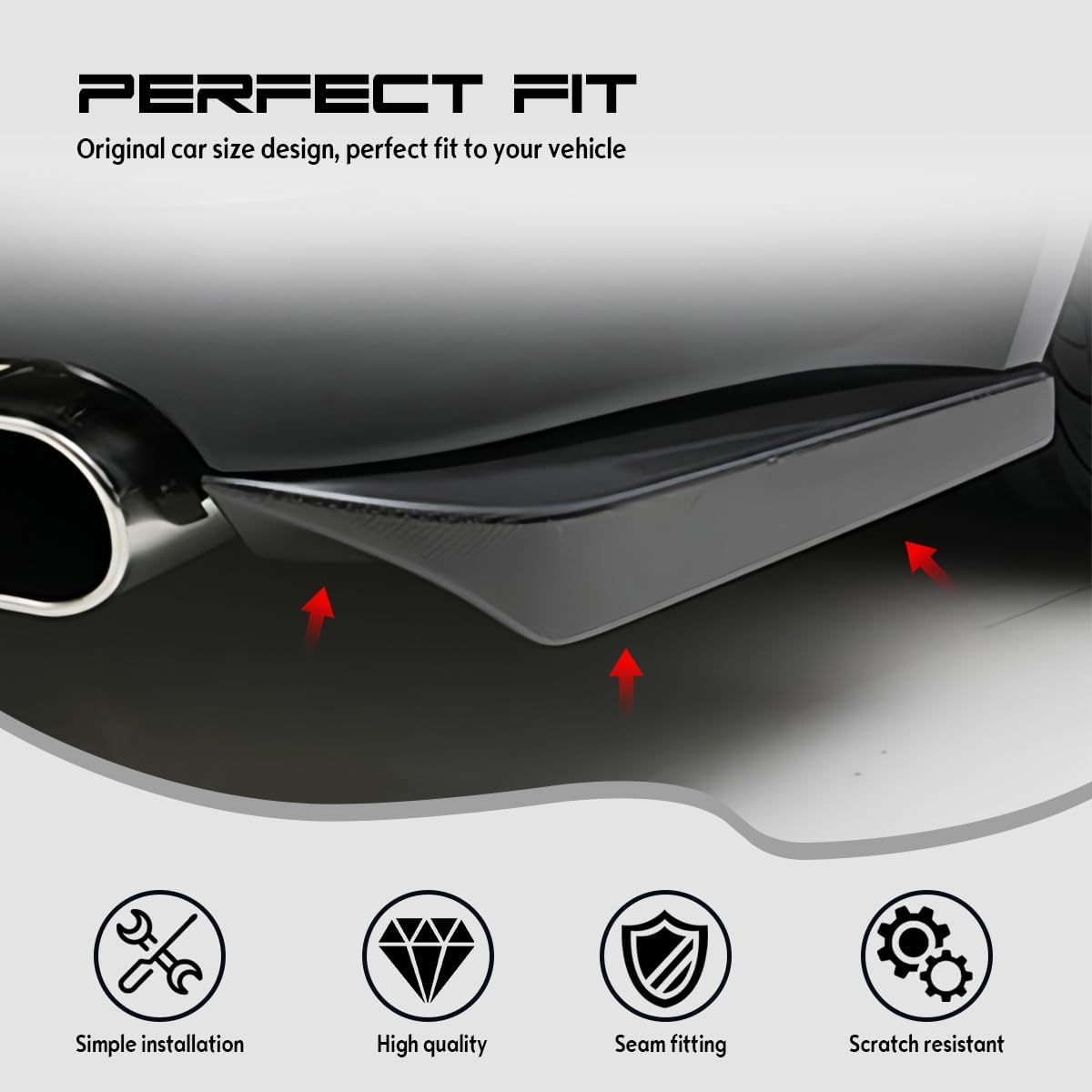 Rear Bumper Side Aprons, Compatible with 2006-2013 Lexus IS250 IS350 Sedan, MDA Style PU Bumper Lip Splitter Cap Valance Corner Spats, Unpainted Black, 1 Pair