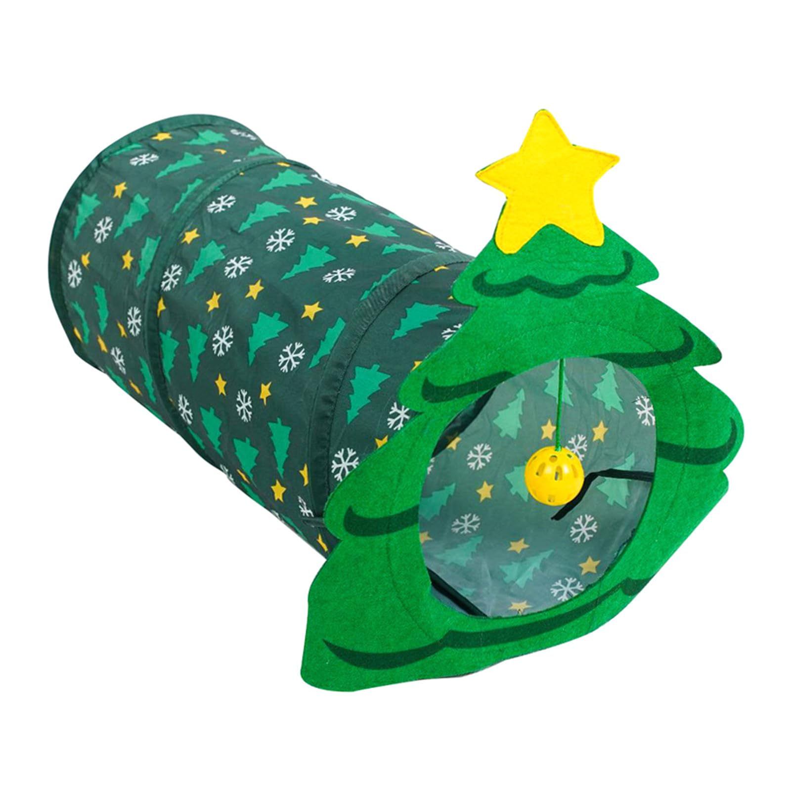 Jojobasec Cat Tunnel Christmas Tree Toy for Indoor Cats - Spring Hide-and-Seek Game