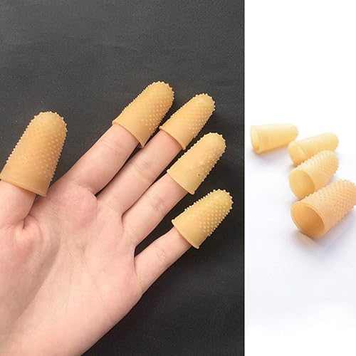 Miniatura 2 de 25pcs dedos de goma almohadillas antiestáticas puntas de dedo cubiertas de goma amarillo conteo efectivo dedo guardia clasificación tarea dedo