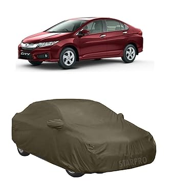 NEXTON Presents Heat Reflective & Semi Waterproof Car Cover Compatible with Honda City i-VTEC Custom Fit (Olive Green Color with Mirror)