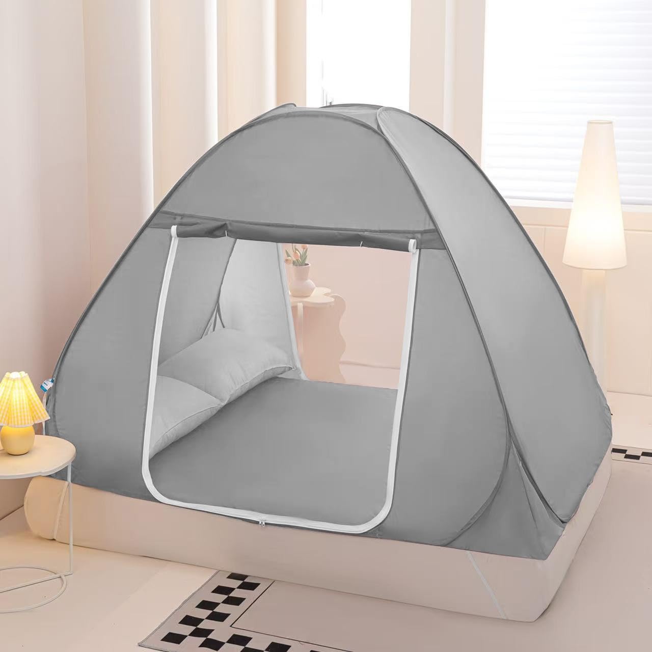 Mosquito Net for Bed, Folded Size 12 inch Portable Camping Travel Mosquito Net, Pop Up Mosquito Tent with Double Entry for King Queen Size Bed (Folded