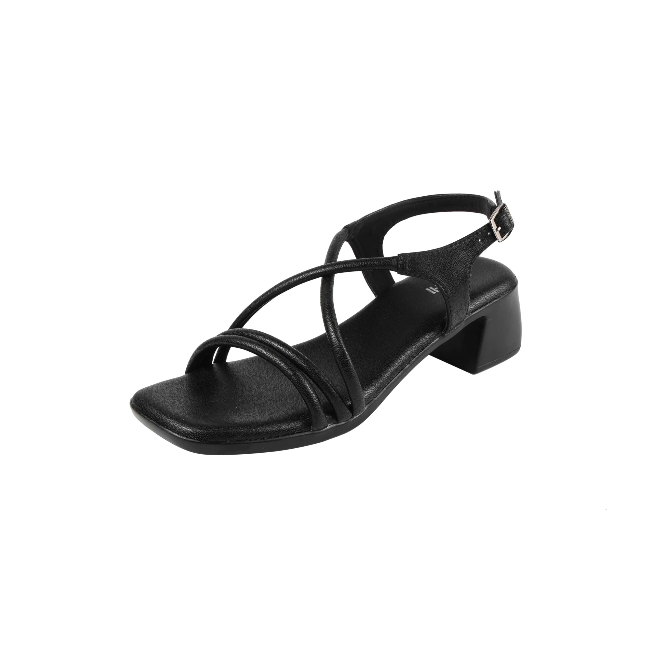 Women's Leather Block Heel Sandals-image-29