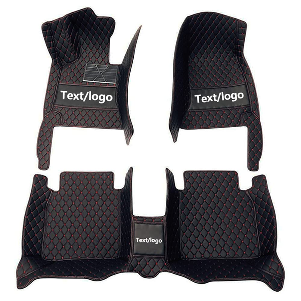 Cobear Alfombrillas Antideslizantes para Coche Alfombras de Lujo a Medida, Resistentes al Agua Tapetes de Coche, para el 98% de los Modelos de Coches, Negro Rojo