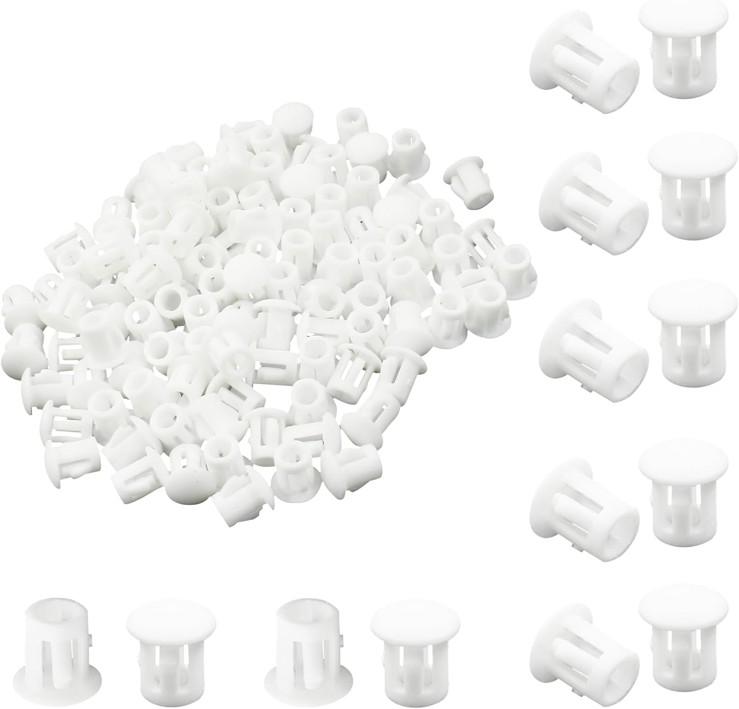 Litoexpe 100pcs White Hole Plugs, Plastic Screw Hole Plugs