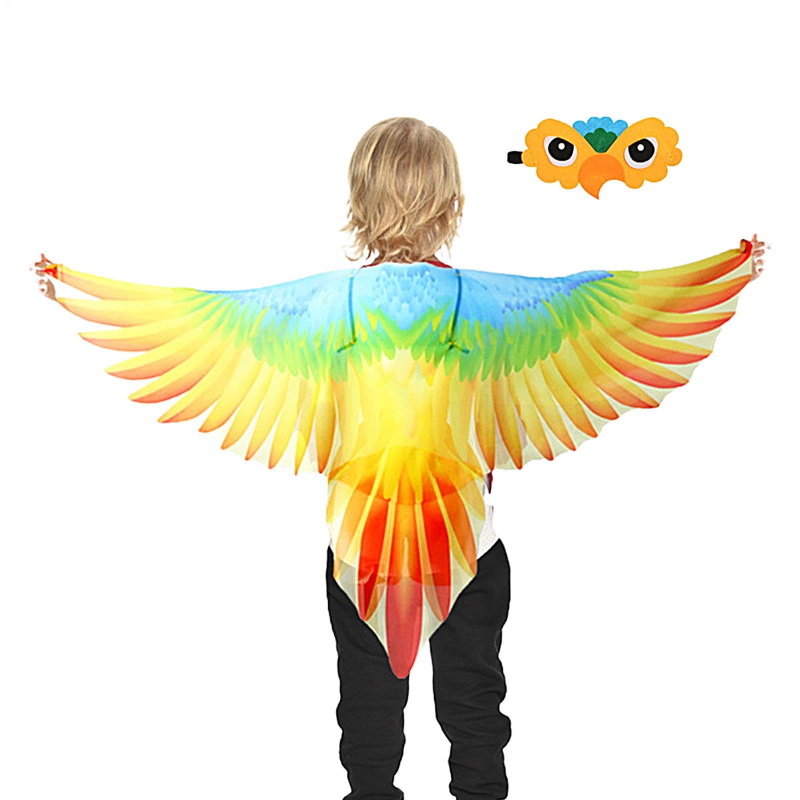 Kids Bird Costume, Boys Parrot Wings Outfit, Colorful Role-Play Attire, School Performances, And Masquerade Parties, Boys Halloween Costume, Fun Dress Up For Kids