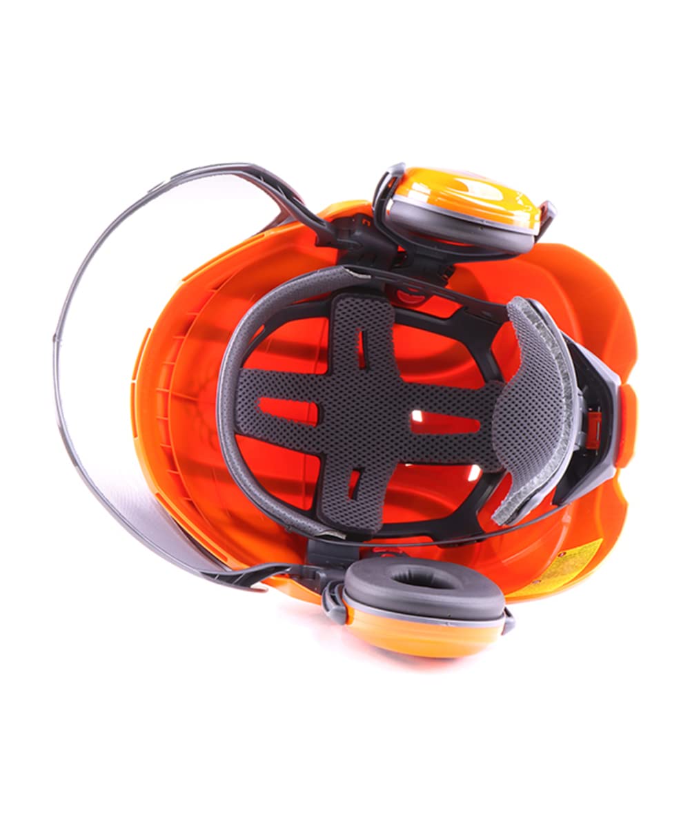 Protos Forsthelm/Schutzhelm KOX Edition mit Gehörschutz und Visier Integral Forest Orange/Blau KOX Edition Orange/Blau mit Ätzmetallvisier F39