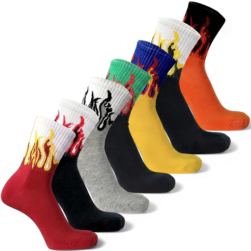 zenkova 7-Pack Unisex Odor-Free Fire Crew Socks, Cotton Universal Size-picture-13