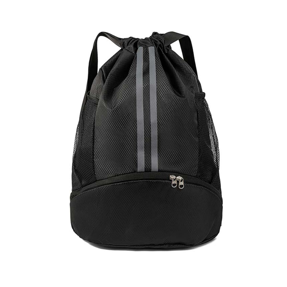 Mochila con cordón, bolsa de gimnasio de natación con compartimento para zapatos y bolsillo a prueba de humedad para mujeres y hombres, Azul marino 1 , Mochila con cordón — view 9