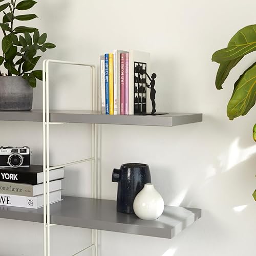 Miniatura 3 de Balvi The Library - Sujetalibros de metal, decorativo y funcional, para el hogar y la oficina, diseño negro resistente con parachoques