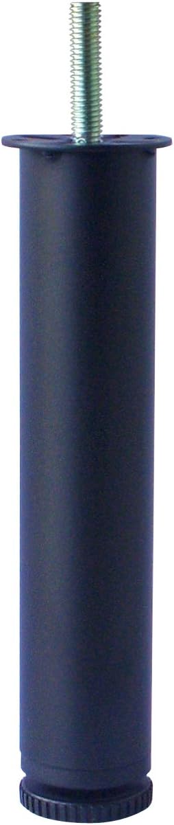 Home System 674203 Round Metal feet for Slatted Bed Frames - 40 X 20 cm-Black, Black