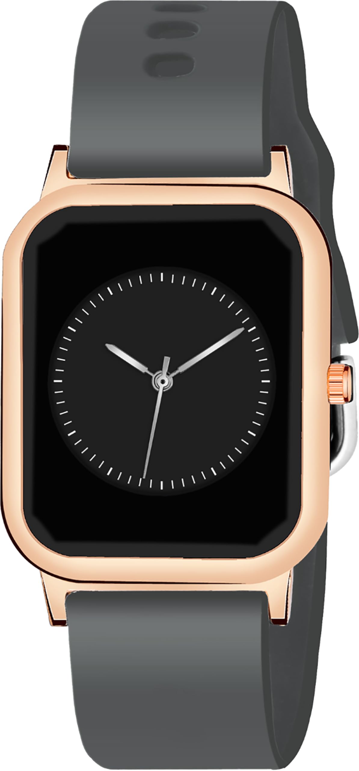 PAPIO Grey Color Rectangle Dial Analog Watches Womens Fashion Wrist Watches, Silicone Strap, Quartz Movement (Grey) (B0DB64S9SL) Amazon Price History, Amazon Price Tracker