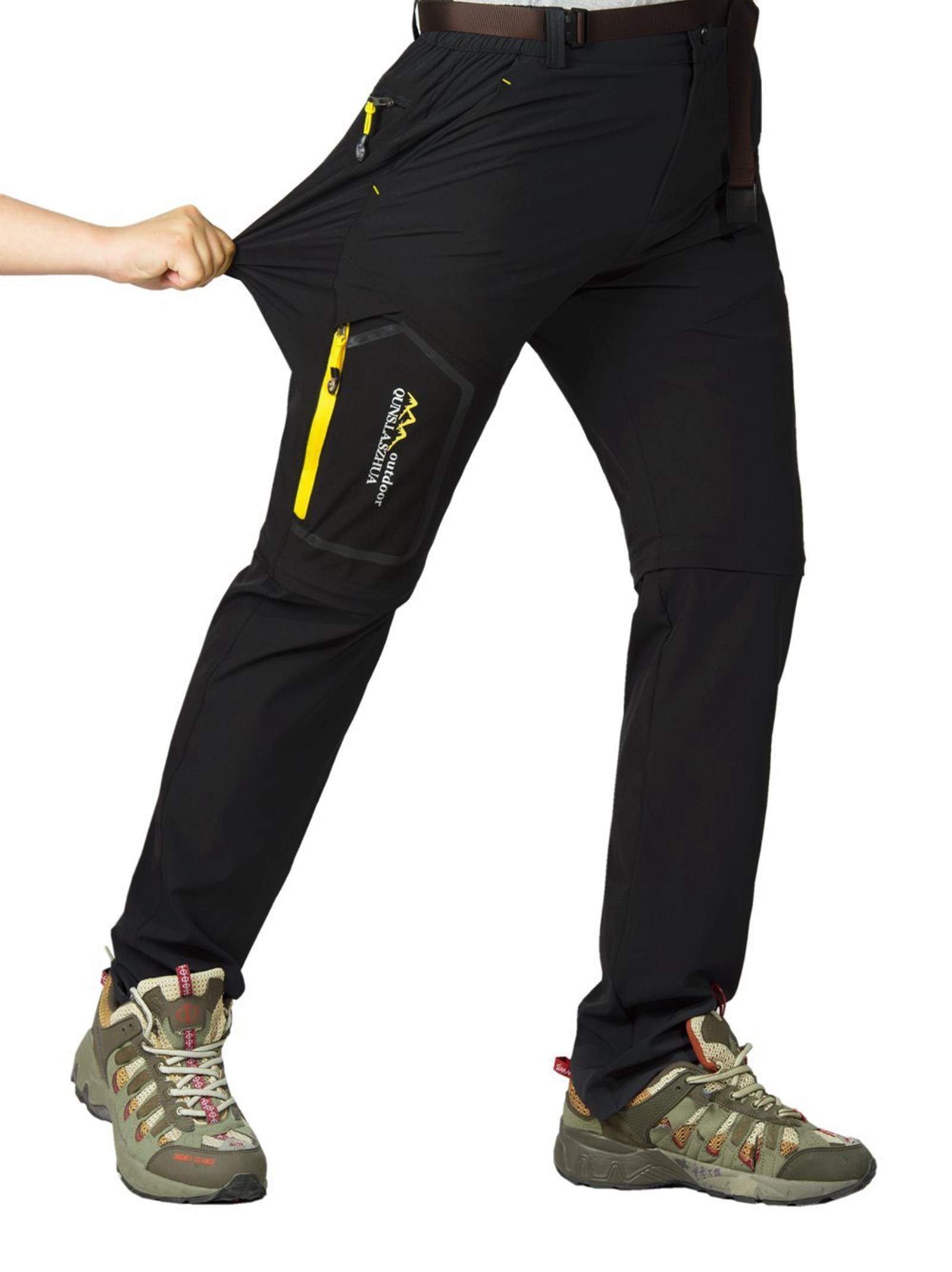 Outdoorhose Herren Zwei Teile zerlegbar Leicht mit Gürtel Sonnenschutz Schnell Trocknende Wanderhose Funktionshose