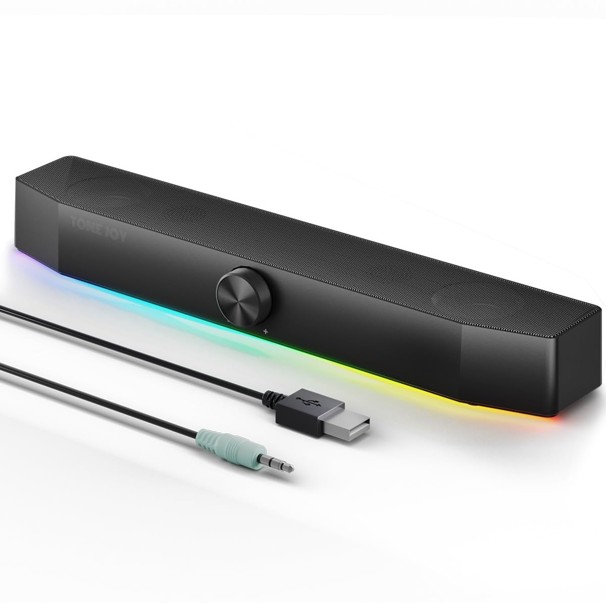 Stereo PC Speakers - Speaker with RGB LED for Dynamic and Cool Gaming - Soundbar with USB Cable for Tablet, Mobile Phone, Laptop, MP3/MP4-image-31
