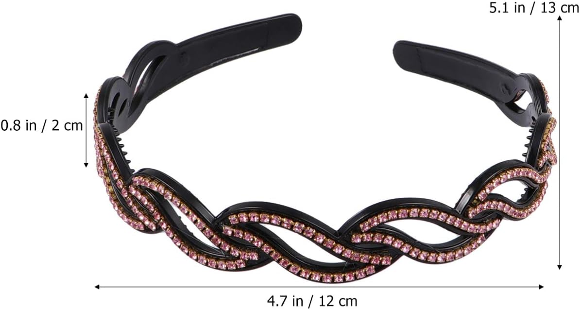 FRCOLOR 3pcs Rhinestone Headbands Teeth Comb Hair Hoops Plastic Hair Band Bling Hairbands Non-slip Headbands for Women Girls - Image 5