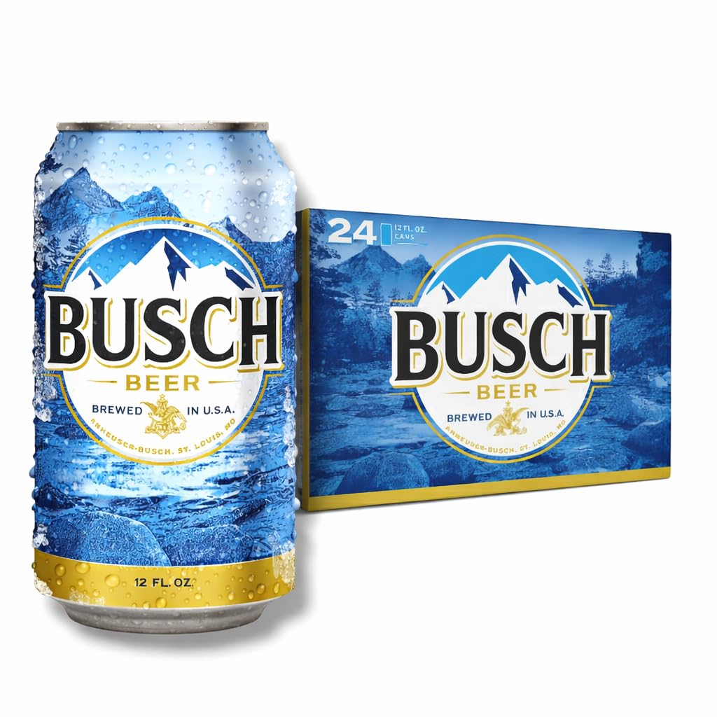 Busch Bier Klassisches Lager 355ml – 24 Dosen Direktimport USA – Amerikanisches Lager Bier – Original US Beer 24er Pack