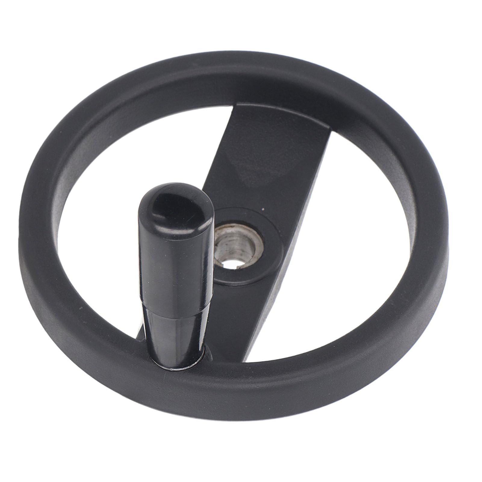 Hand Wheel 2 Spoked Lathe Milling Machine Grinder Handwheel 16mm Center Hole 160mm Outer Diameter with Revolving Handle Foldable Handwheel for Milling Machine Black
