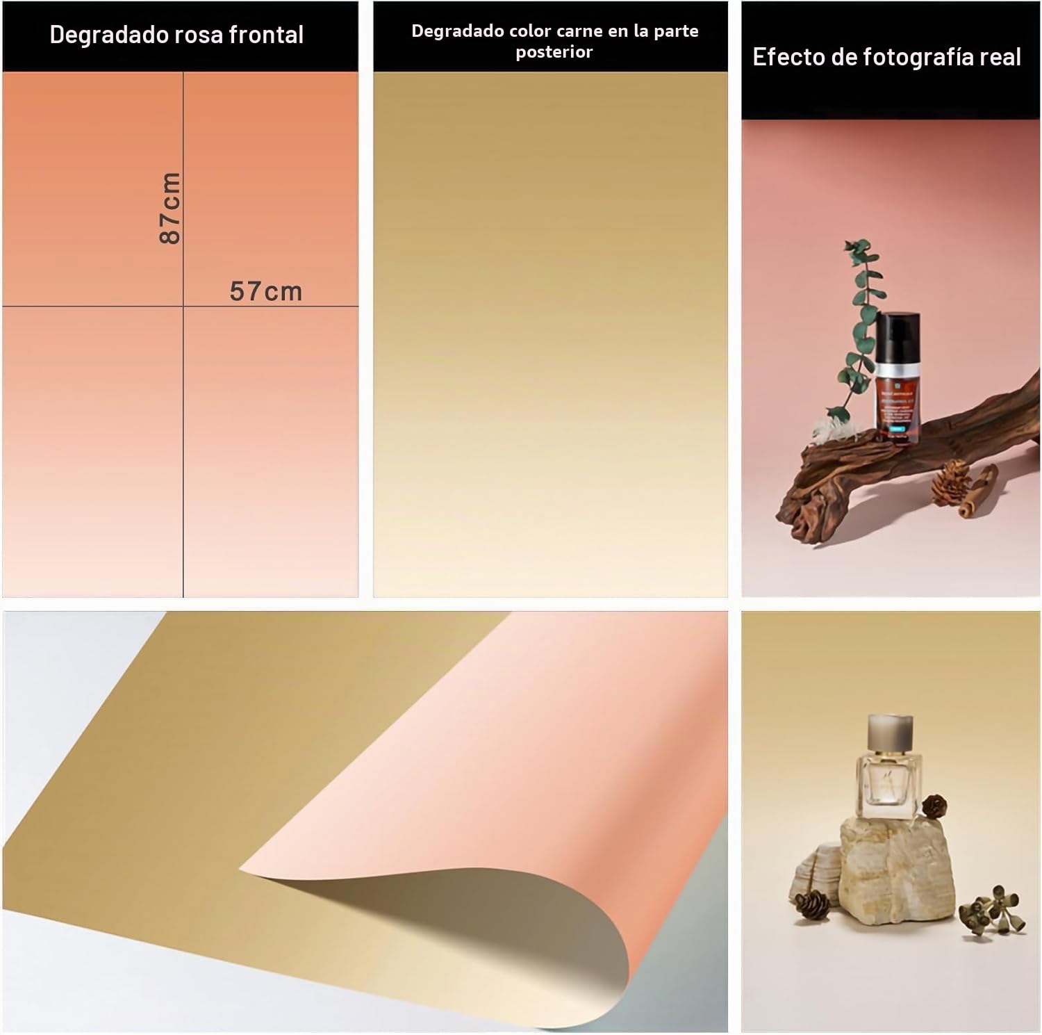 7 Piezas de Papel de Fondo Gradual 3D de 14 Patrones para fotografía con Soporte, 34 x 23 Pulgadas, Fondos de Mesa de Fotos de Doble Cara para Alimentos, Joyas, cosméticos, Maquillaje