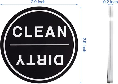 Miniatura 3 de CONMOTO Imán para lavavajillas Clean Dirty Sign, imán de limpieza sucia para lavavajillas, letrero de imanes de lavavajillas de cocina, imanes