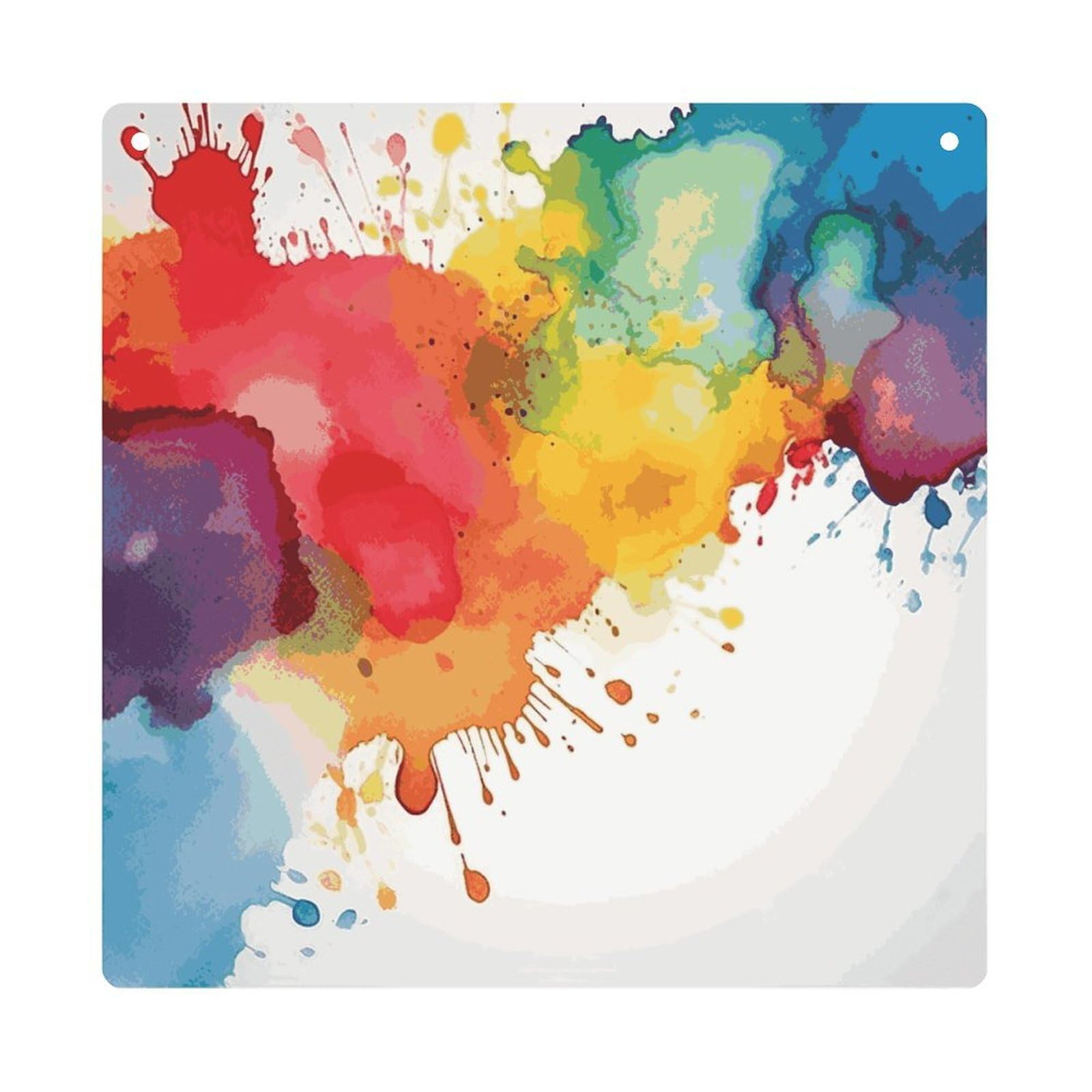 Adfgyerh Style Stains Of Watercolor Paint Splatters Hanging Ornaments Window Hanging Modern Acrylic Decor For Living Room Bedroom Dining Room Hallway Office Wall Decor, 8X8 In