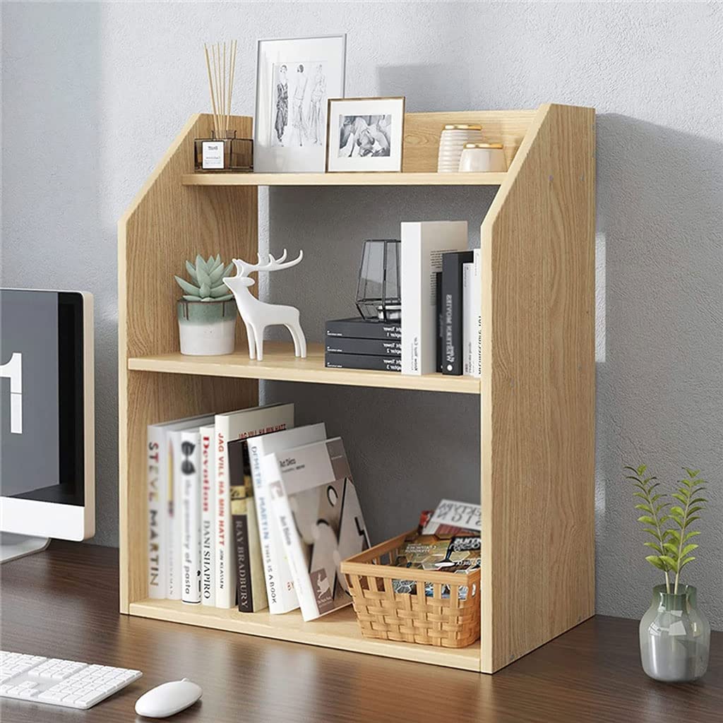 fhda Scaffale da scrivania Scaffale per Libri Piccolo in Legno autoportante Organizzatori e Accessori per scrivania Scaffale per espositori Articoli per Ufficio a casa