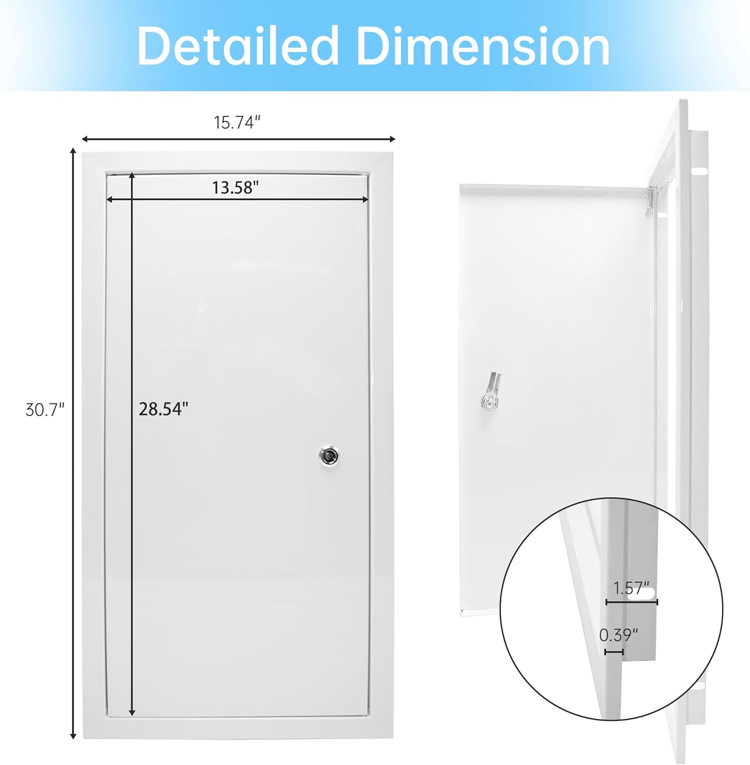 Thicken 1.2mm Drywall Access Panel, 14 x 29 Inch Access Door with Lock and Key, Heavy-Duty Wall Access Panel for Drywall, Ceiling and Plumbing