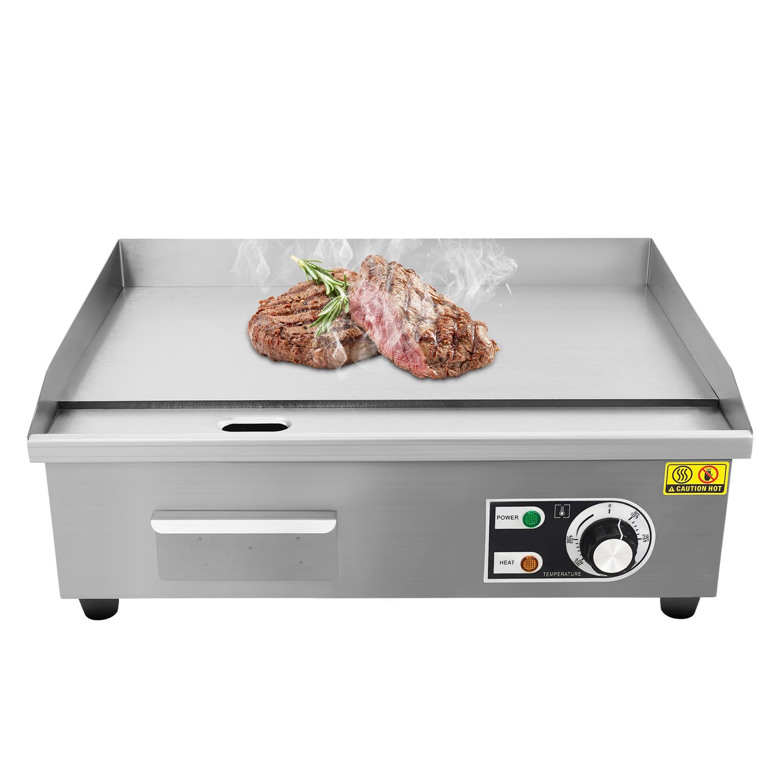 Plancha, piastra elettrica da 3000 W, griglia elettrica da tavolo, in acciaio inox, temperatura regolabile da 50 a 300 °C, con piedini in gomma antiscivolo