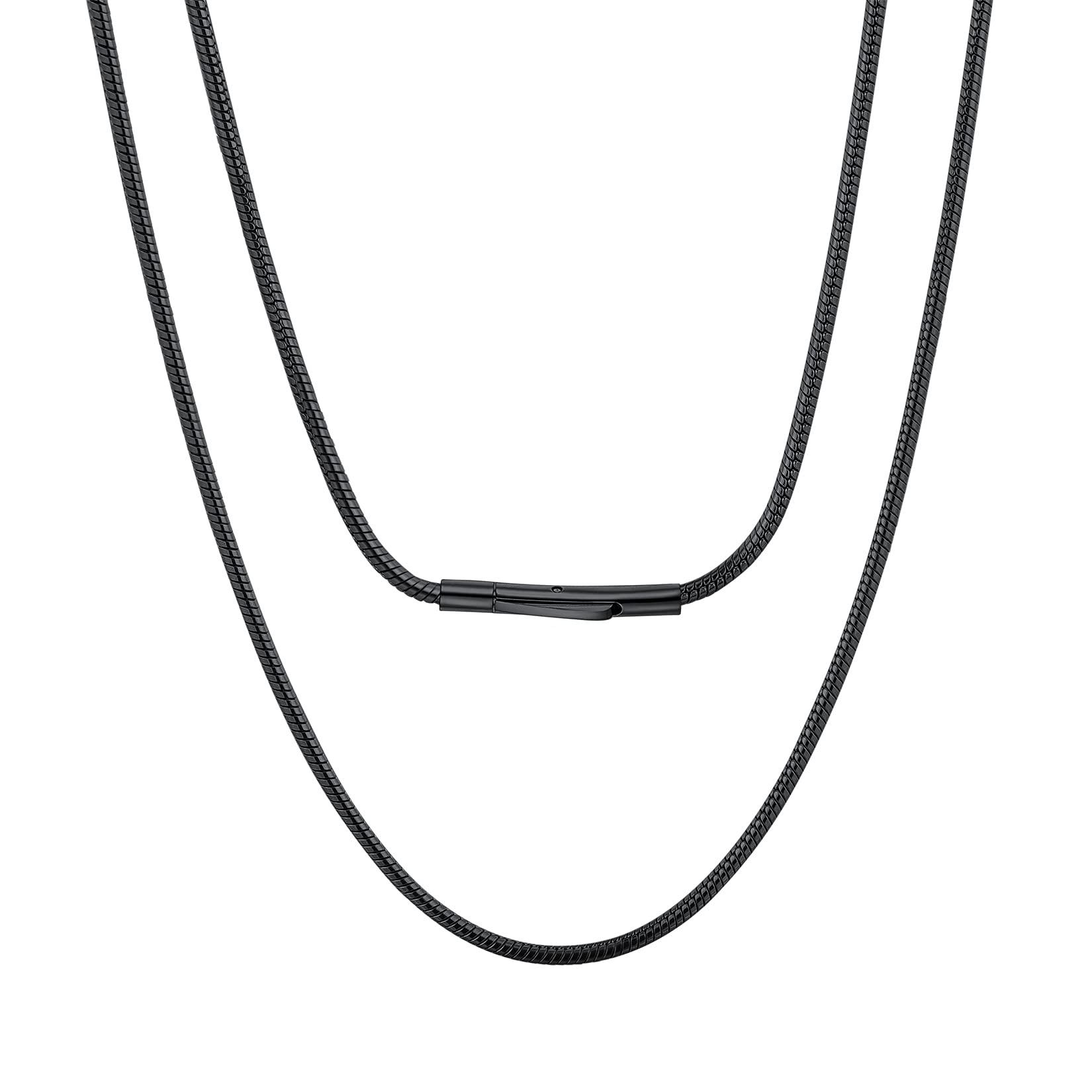 ChainsPro Men Waterproof Braided Leather Necklace Wax Rope Chain, Customize Available, 2/3mm Width, With Snap Clasp, 16”18" 20" 22" 24" 26" 28" 30"-Send Gift Box