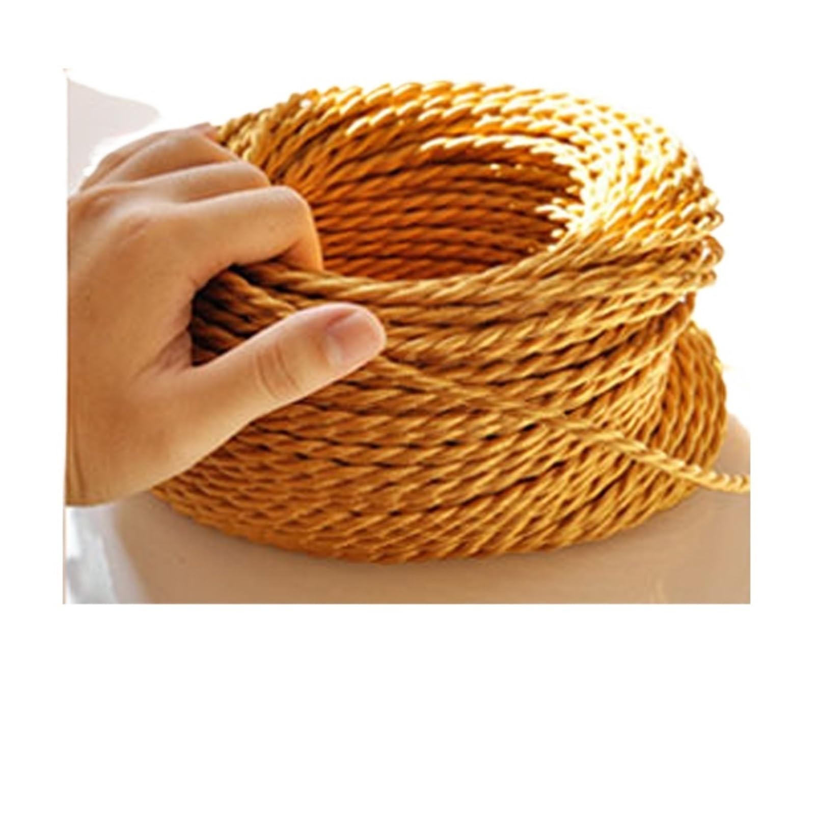 cavo flessibile Cavo tessile a 2 conduttori, cavo intrecciato for lampada a sospensione, cavo in tessuto intrecciato vintage, cavo elettrico da 0,75 mm * 2 cavi connettore di estensione (Color : Gold