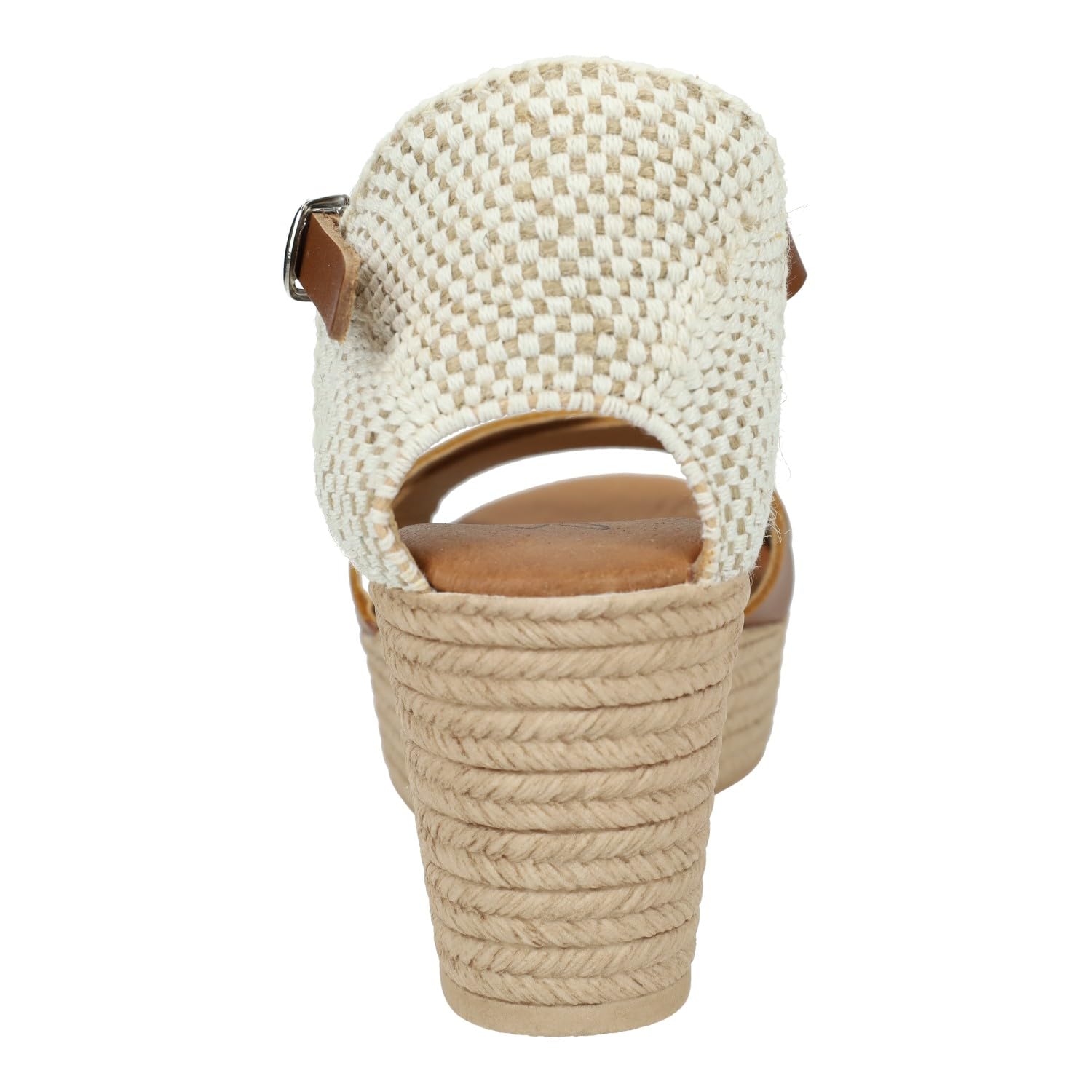 SANDALI M704 Marrones de Piel para Mujer con cuña de 6cm, Verano con cuña, Hechas en España Mujer