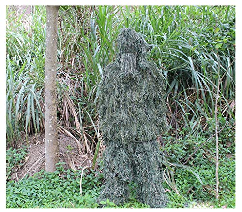 Tarnanzug Tarnung mit Kapuze 3D Bionic Training Militäruniform Jagd Sniper Cloak Camouflage Jagd Schießen für Wildlife Fotografie oder Halloween, 1.1m-1.5m, 1.55m, Erwachsener Code ( Size : 1.55cm#A ) Cover