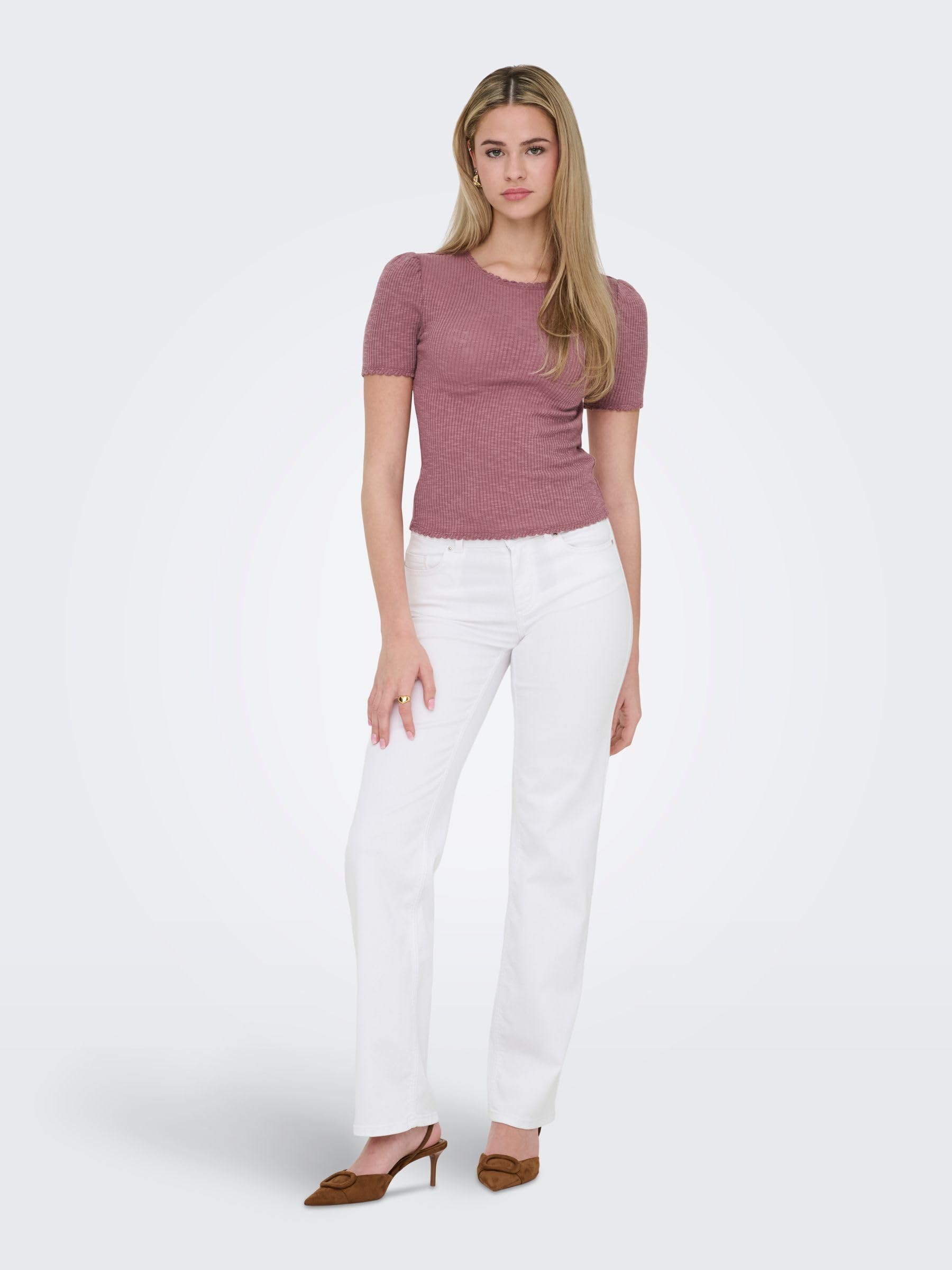 ONLY Jean Coupe Droite ONLBLUSH Taille Moyenne Straight Fit Jeans