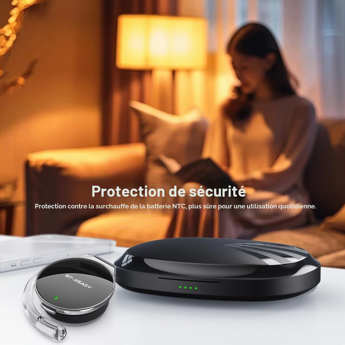 Casque Supra-Auriculaire avec Microphone - 52 h - Casque à Clips d'oreille Bluetooth5.4 - Écouteurs Sportifs sans Fil - Connectez 2 Appareils en Même Temps