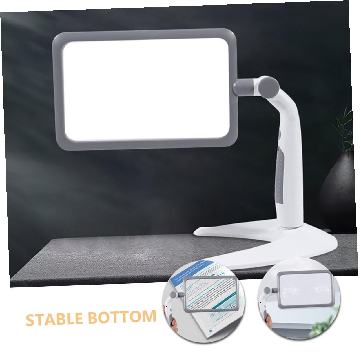 Multifunktionale Tragbare Leselupe mit 2,5-facher Vergrößerung und Verstellbarem LED Tageslicht für Senioren und Handwerk mit Robustem Abs Material