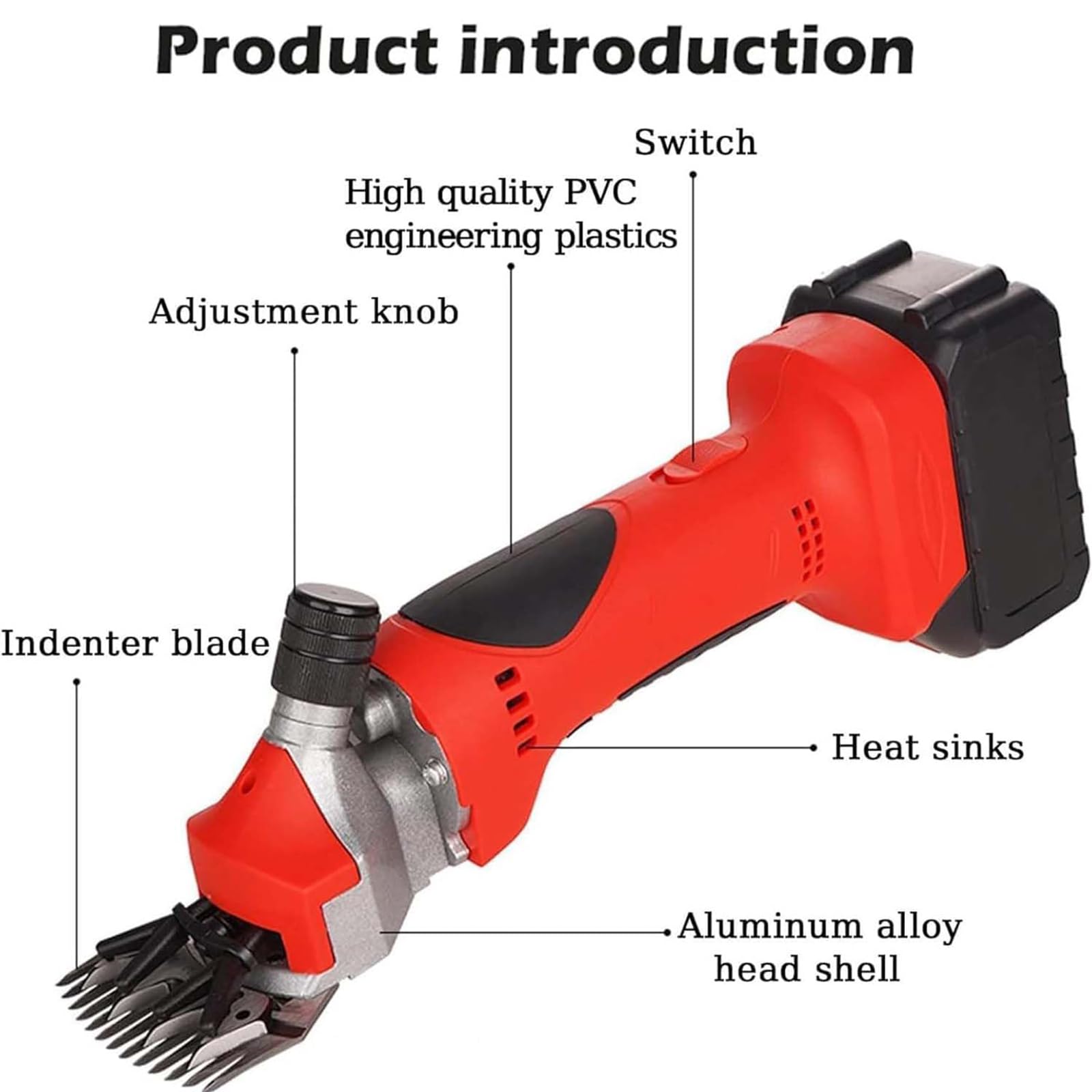 Tosatrice Elettrica per Pecore Senza Fili, Tosatrice per Tosatura Animali Ricaricabile 550W, Resistente con 2 Batterie E Lame Ricambio, Tosatrice Elettrica Professionale A 6 Velocità,13-tooth