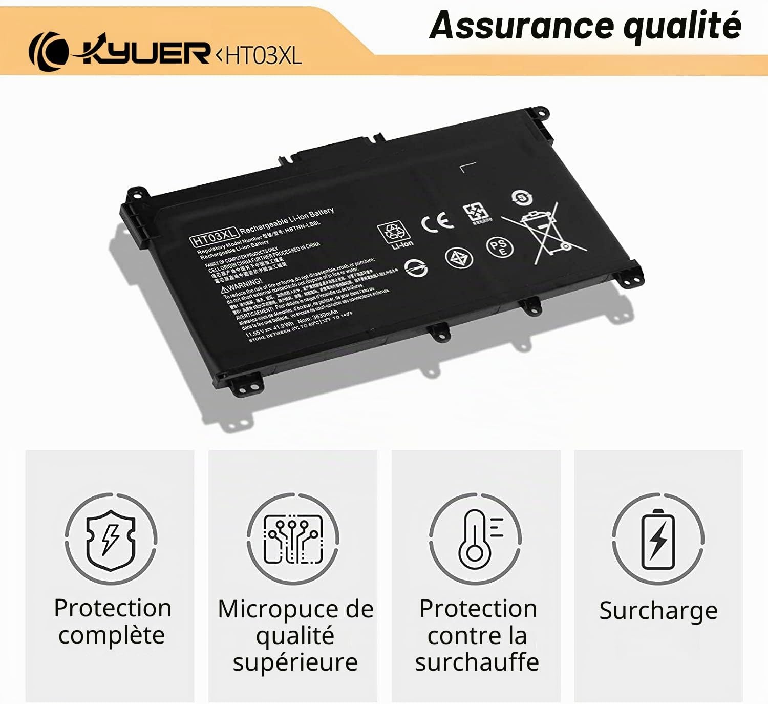 HT03XL HT03041XL L11119-855 Battery for HP Pavilion 15-CS 15-CW 15-DA 15-DB 15-DQ 15-DW 14-CE 14-CF 14-CK 14-CM 14-DH 14-DK 14-DQ 17-CA 17-by HSTNN-UB7 J HSTNN-DB8R HSTNN-DB8S L11421-2C2 L11421-542